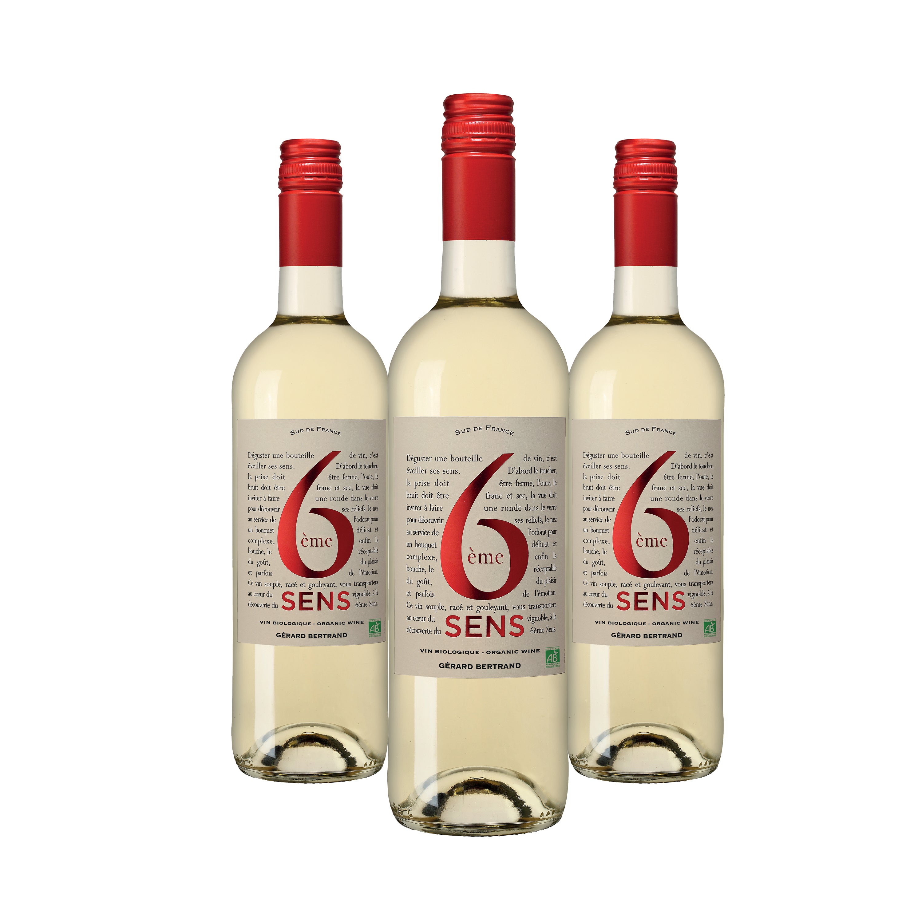 6ème sens 2024 vin blanc bio Lot 3 bouteilles 75cl