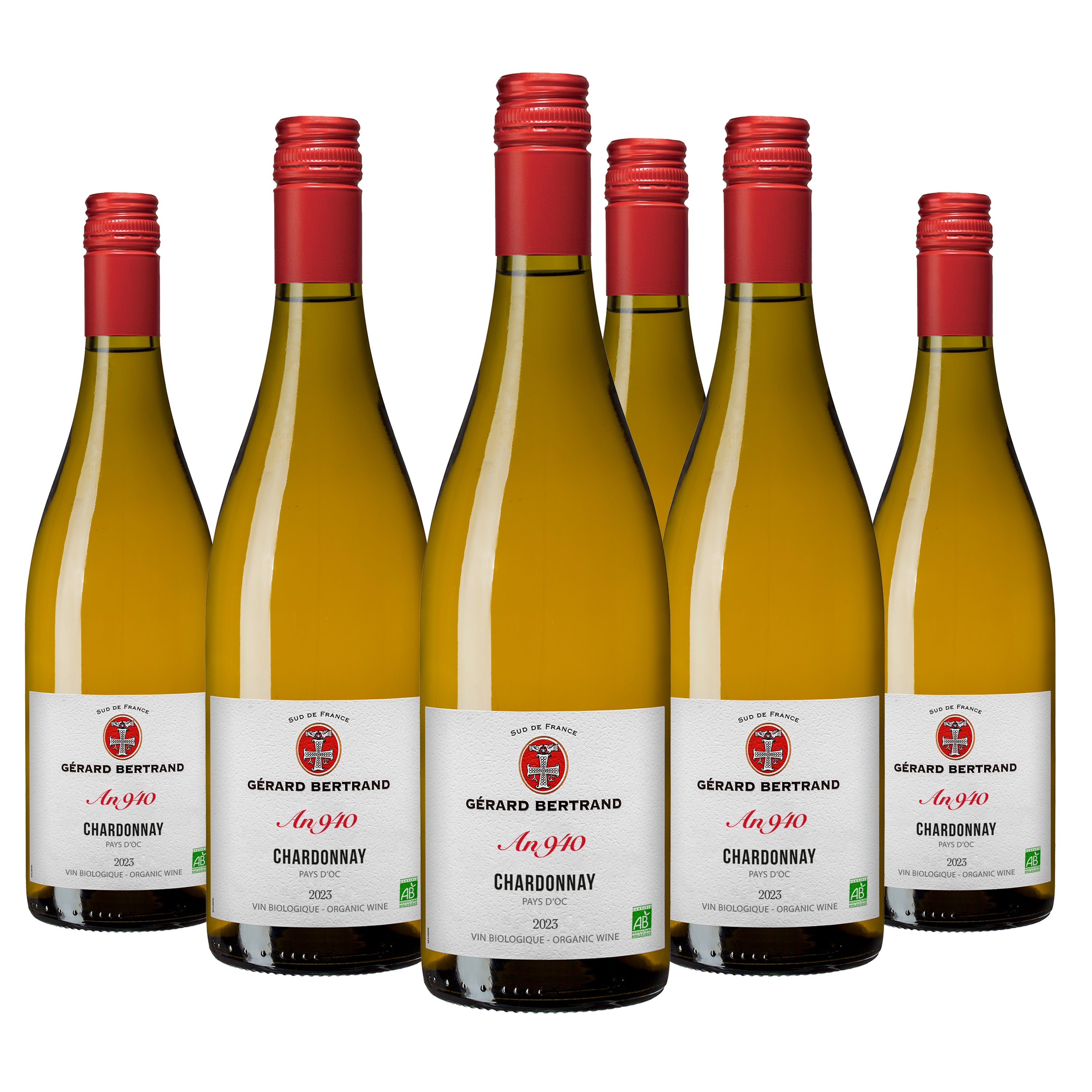 Héritage "An 940" Chardonnay 2024 Lot 6 bouteilles 75cl vin blanc bio - Gérard Bertrand