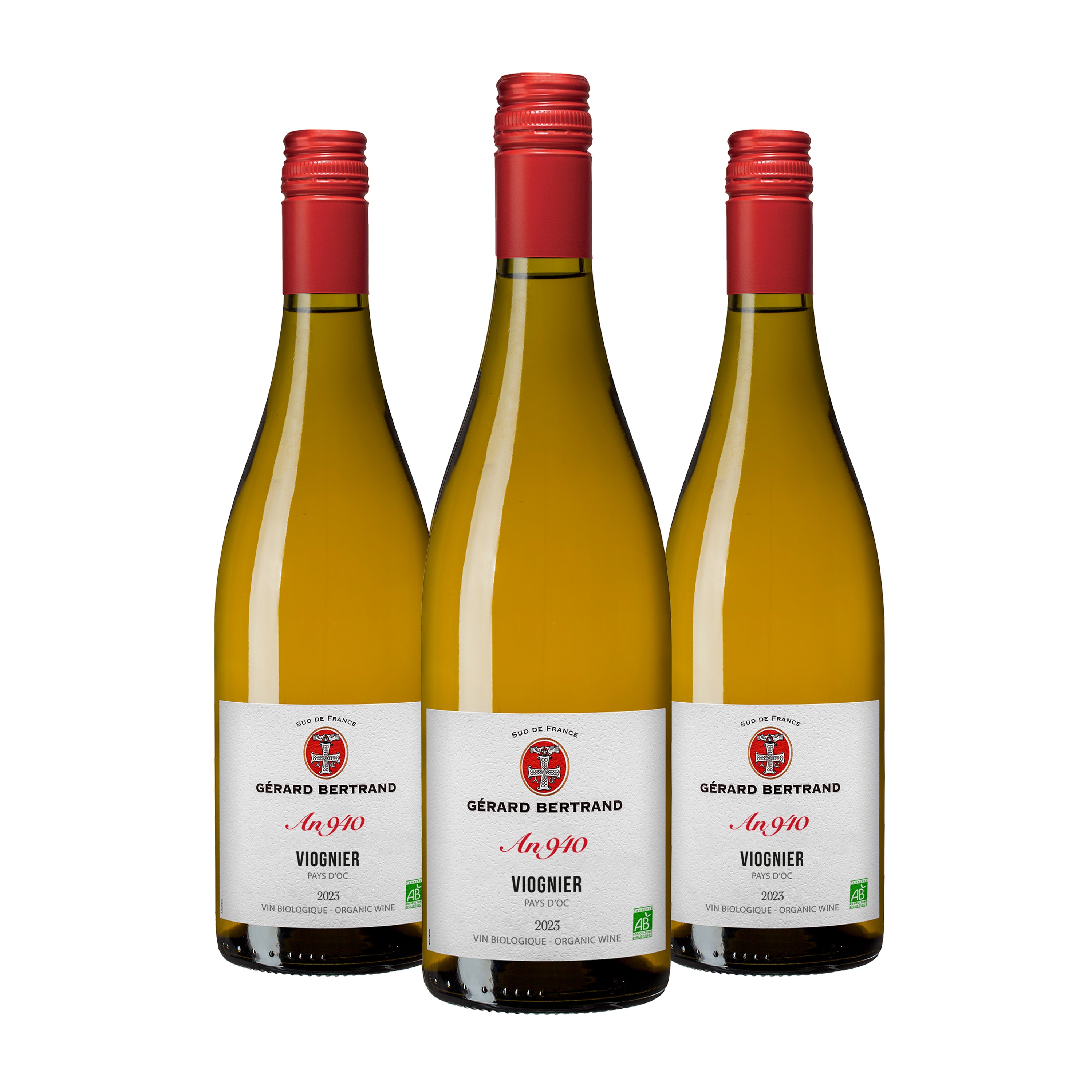 Héritage "An 940" Viognier 2023 Lot 3 bouteilles 75cl vin blanc bio - Gérard Bertrand