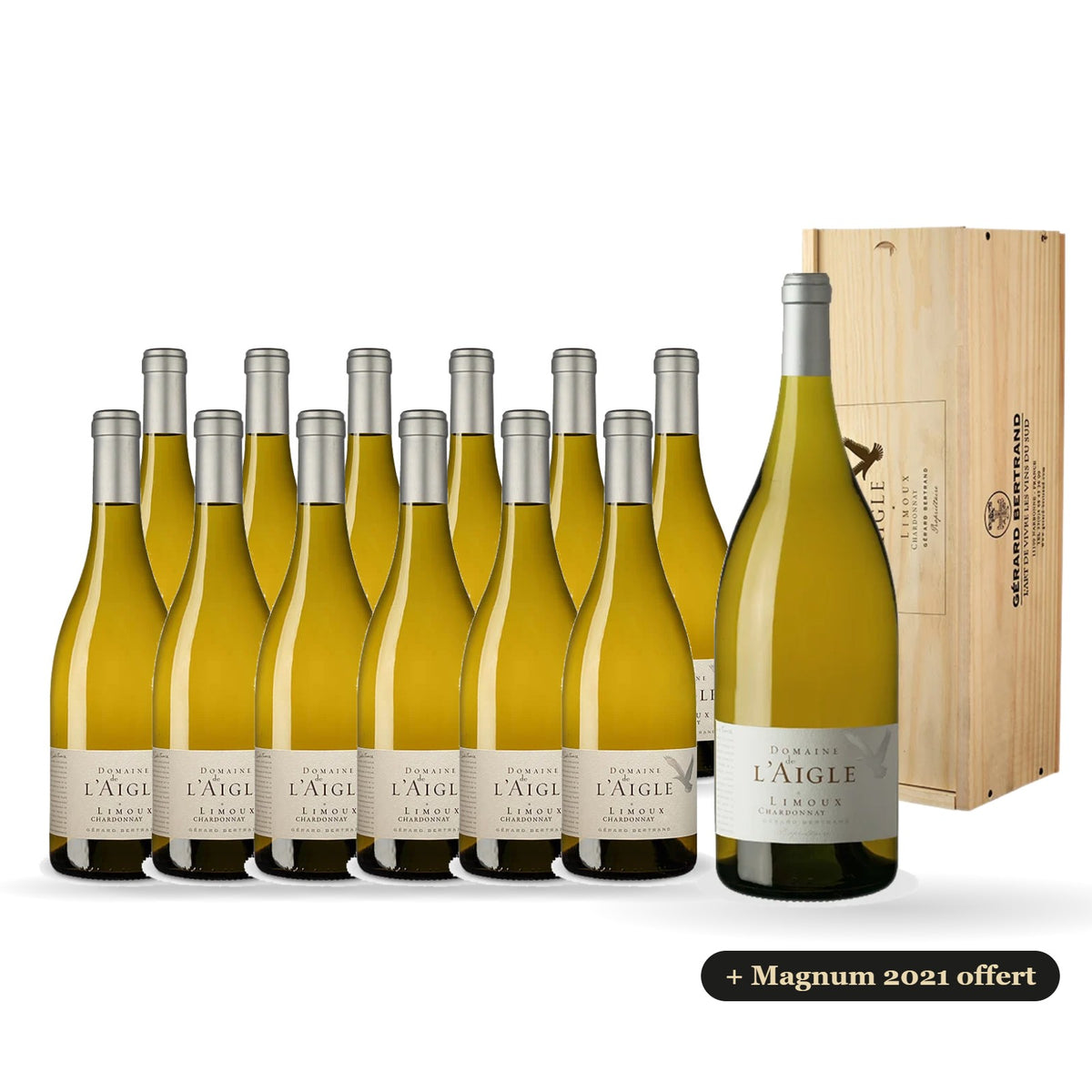 12 Flaschen Domaine de l'Aigle Chardonnay 2024 mit Magnumflasche 2021 gratis