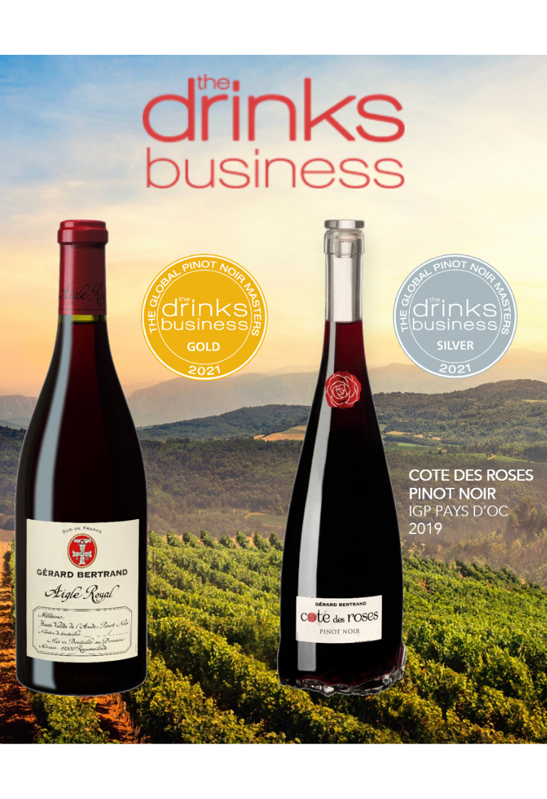 Médailles pour le Pinot Noir Aigle Royal & Cote des Roses The Drinks Business - Global Pinot Noir Masters 2021