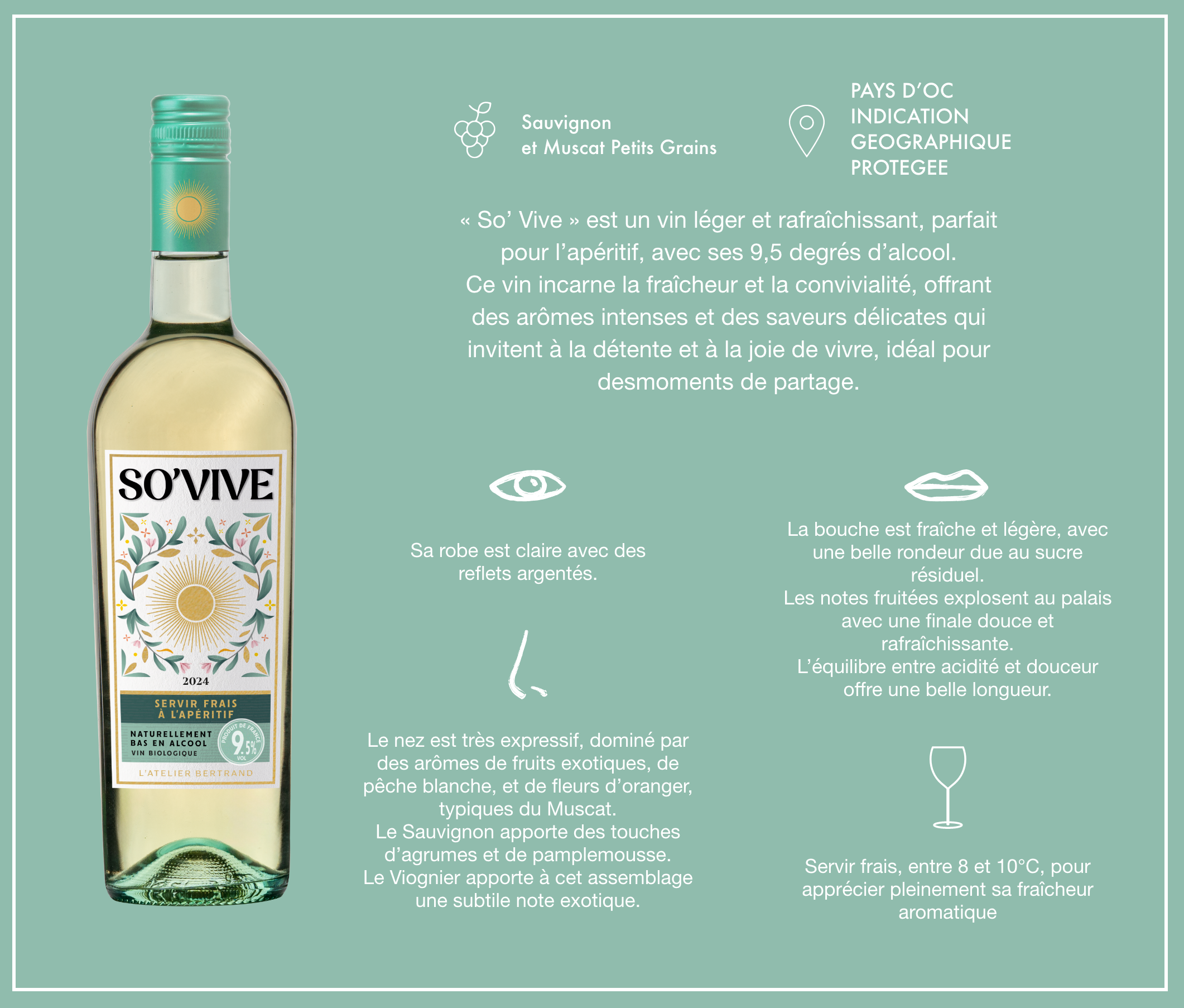 So'Vive Natürlich alkoholarm Bio 2024 Packung mit 3 Flaschen 75cl