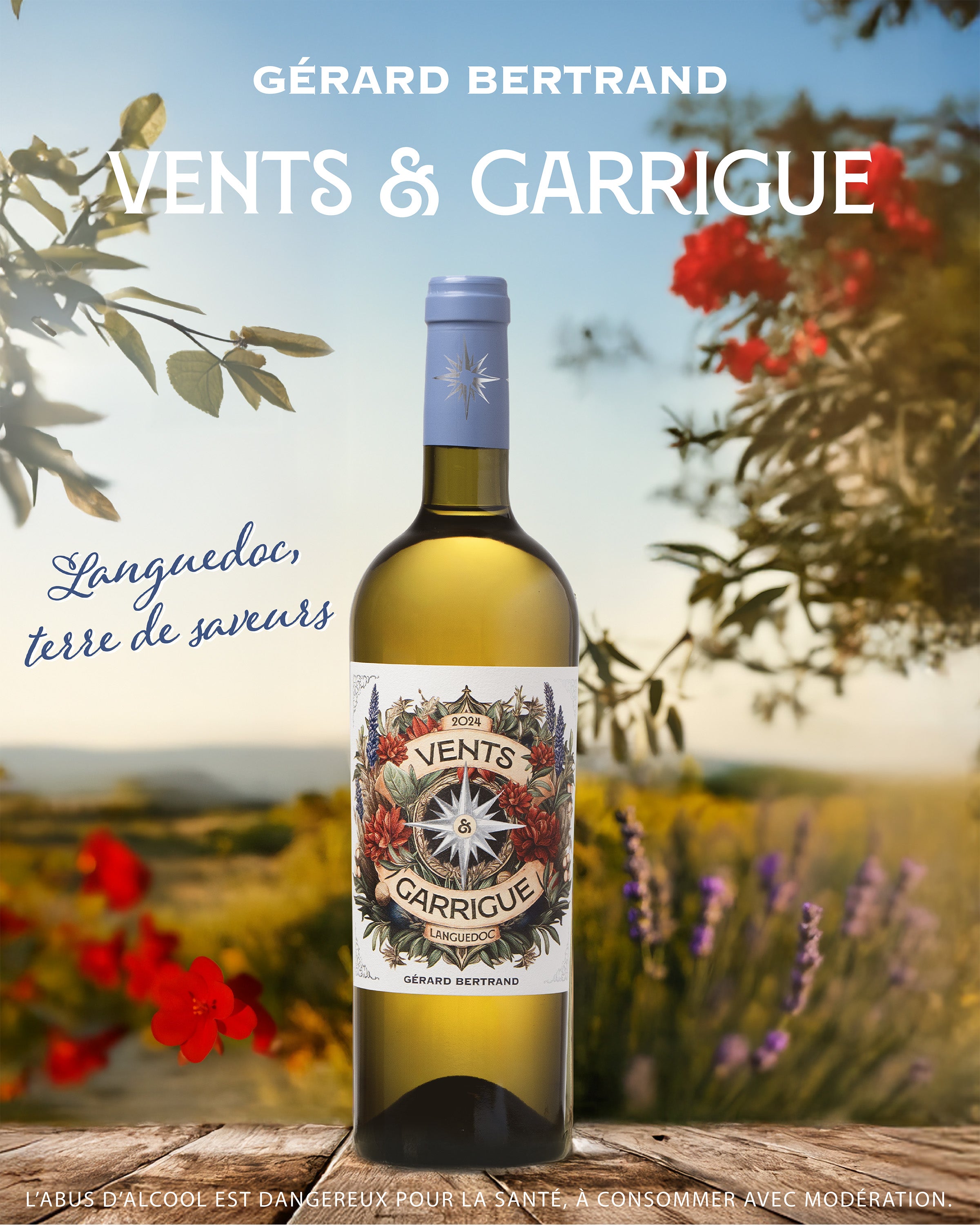 Vents & Garrigue Bio-Weißwein 2024 Charge mit 6 Flaschen 75cl