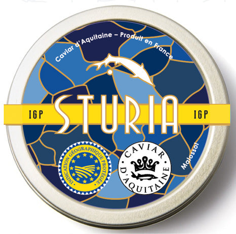 Offre Prestige Clos du Temple 2023 dans son Étui et une boîte de Caviar par Sturia