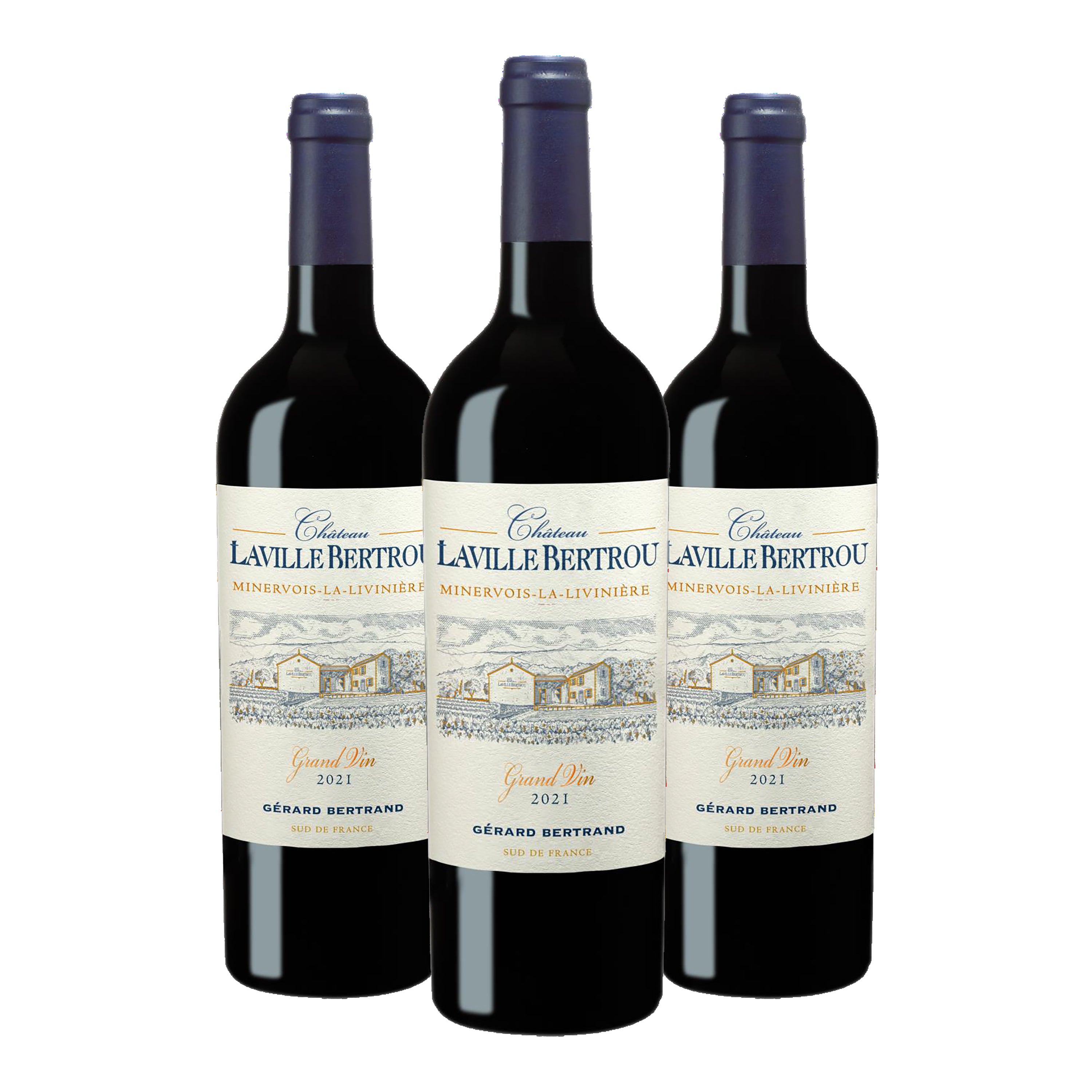 Château Laville Bertrou Grand Vin rouge 2021 Lot 3 bouteilles 75cl - Gérard Bertrand 