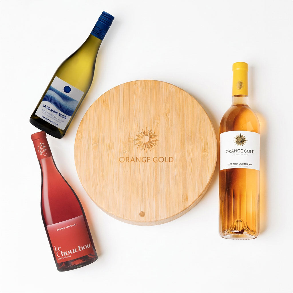 Aperitif-Paket 3 Flaschen und Servierbrett