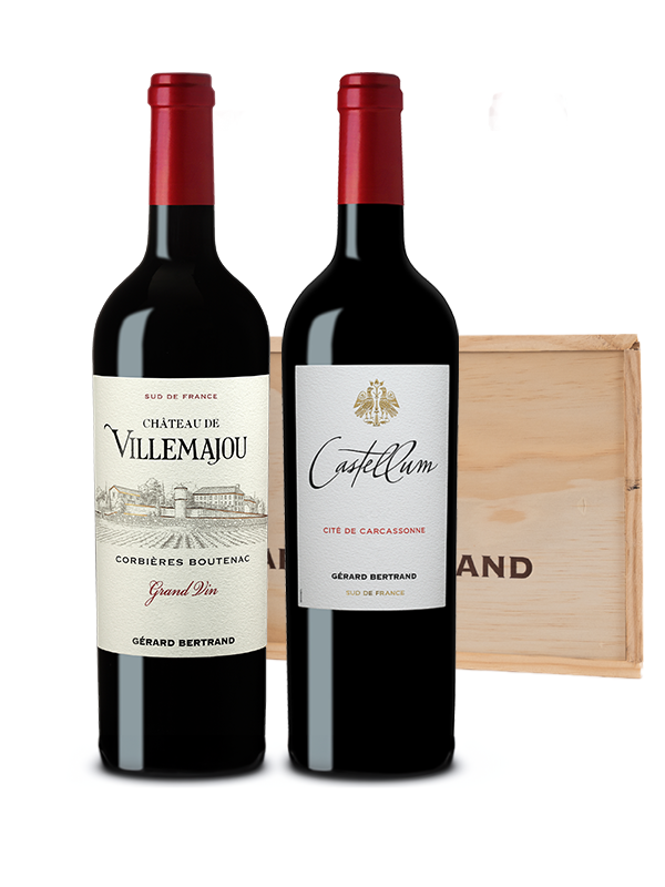 Château de Villemajou Grand Vin Rouge und Castellum-Box