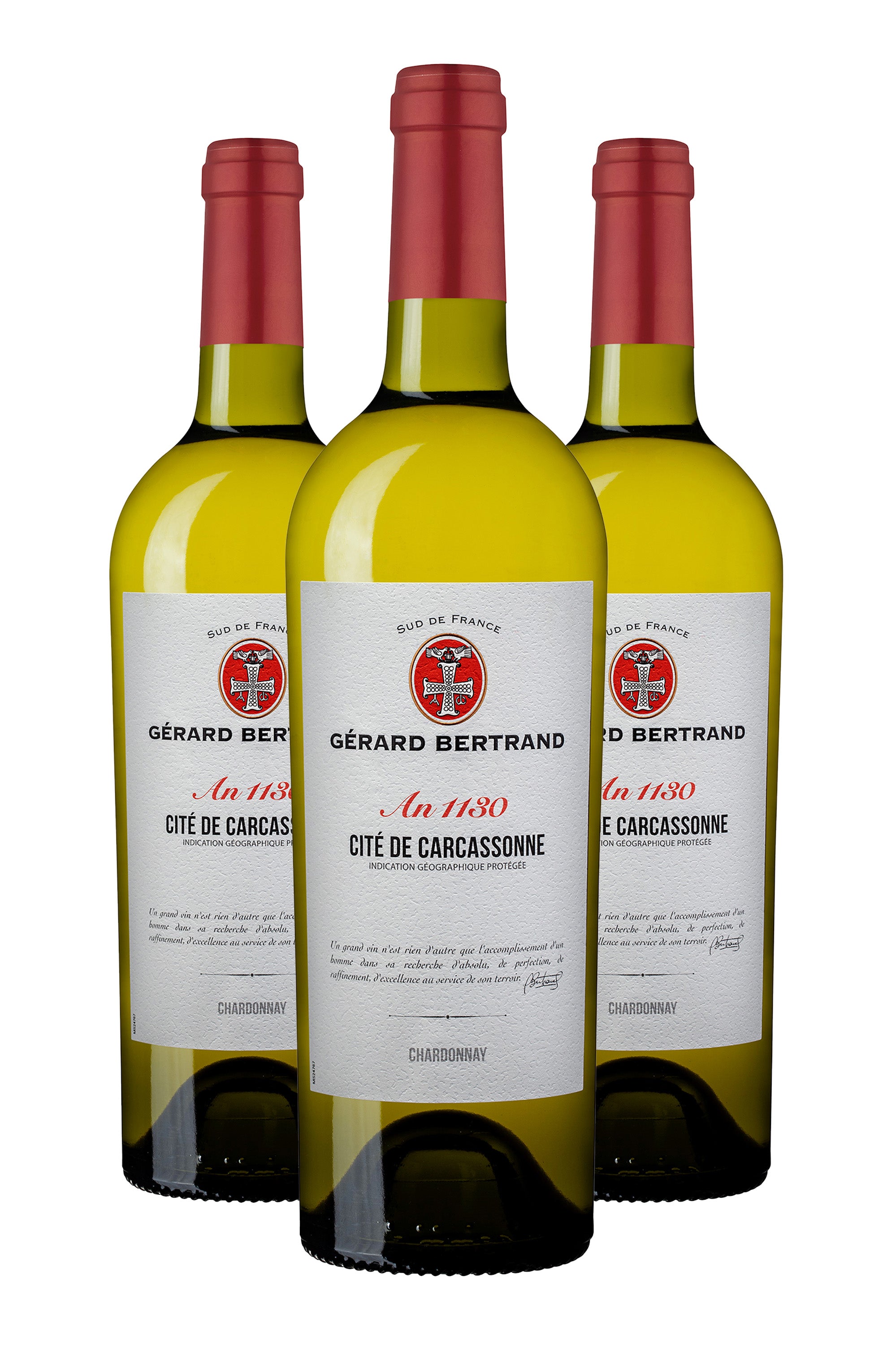 Heritage "An 1130" Weißwein Stadt Carcassonne 2023 Lot mit 3 Flaschen 75cl