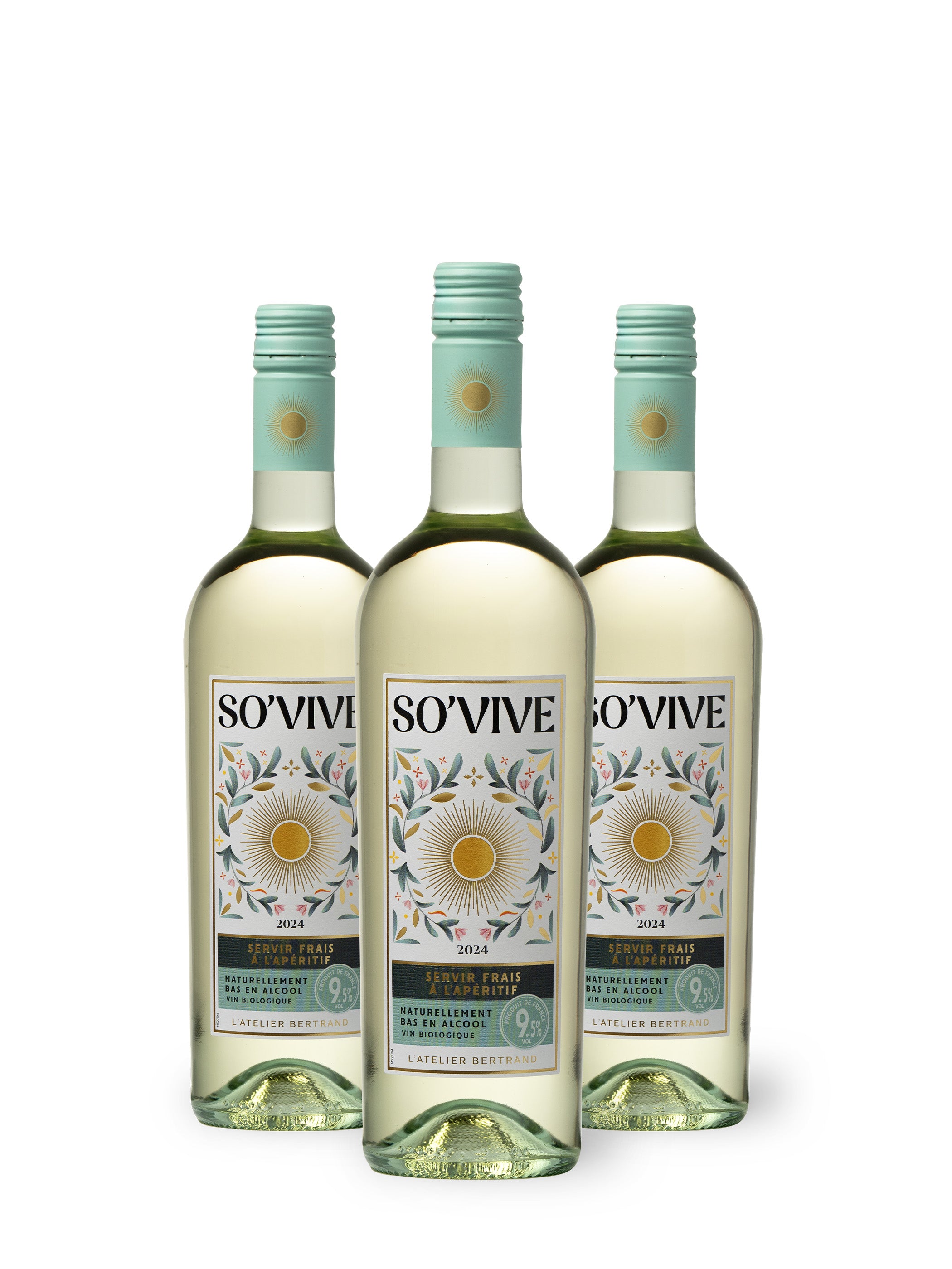 So'Vive Natürlich alkoholarm Bio 2024 Packung mit 3 Flaschen 75cl