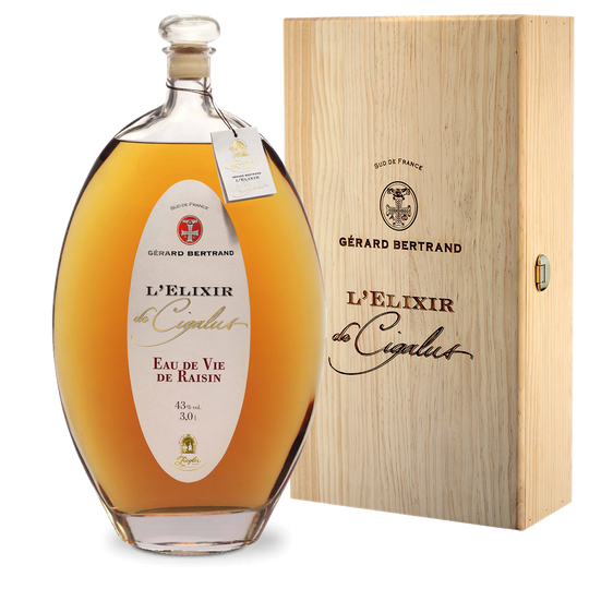 L'Elixir de Cigalus 3L et sa caisse en bois