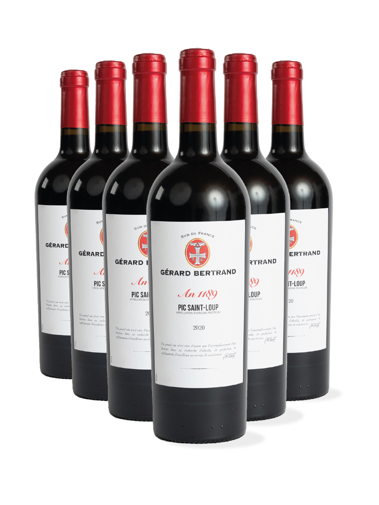 Heritage "An 1189" Pic Saint Loup 2023 Charge mit 6 Flaschen 75 cl