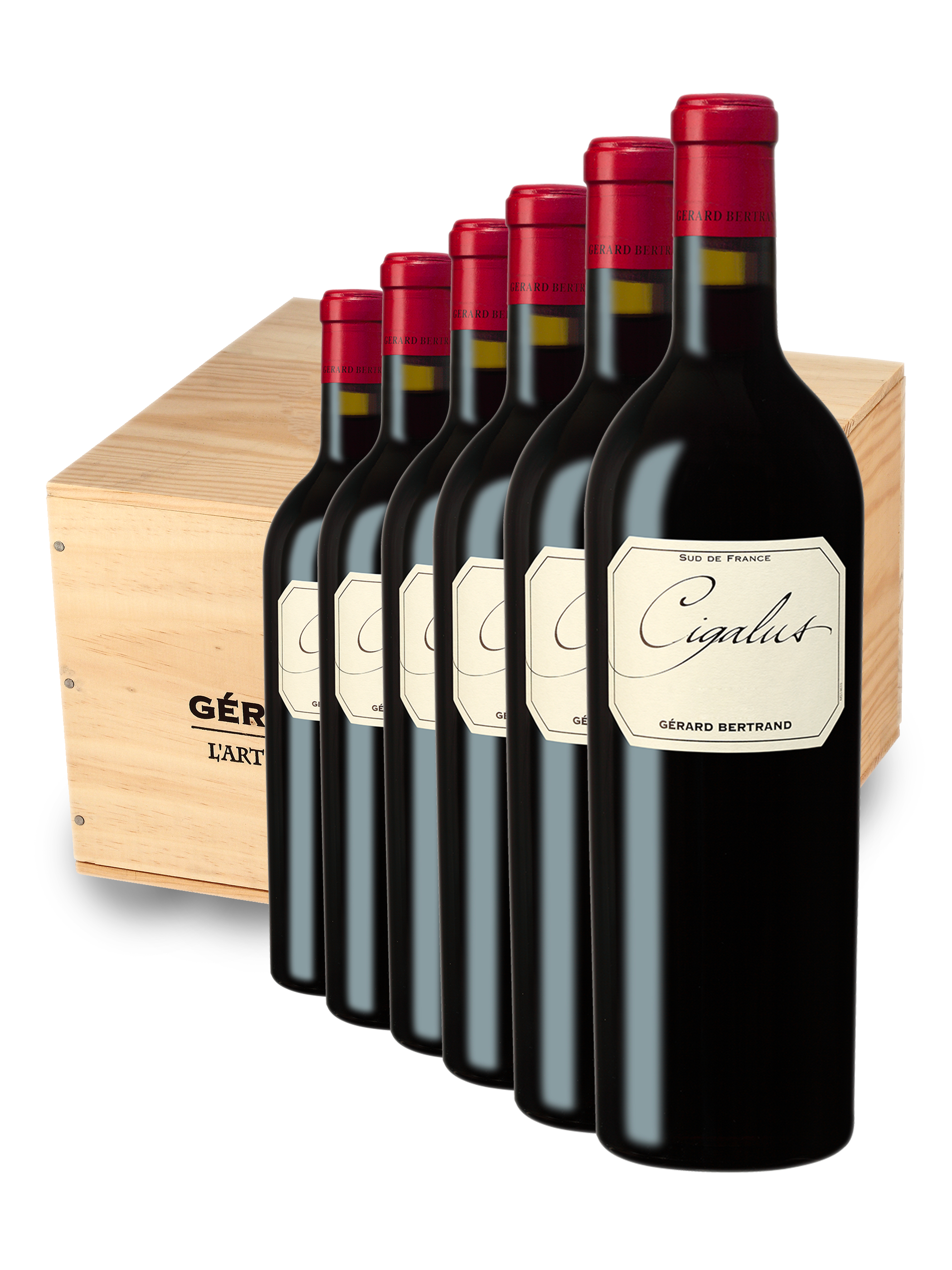 Cigalus Rotwein 2021 - Holzkiste 6 Flaschen