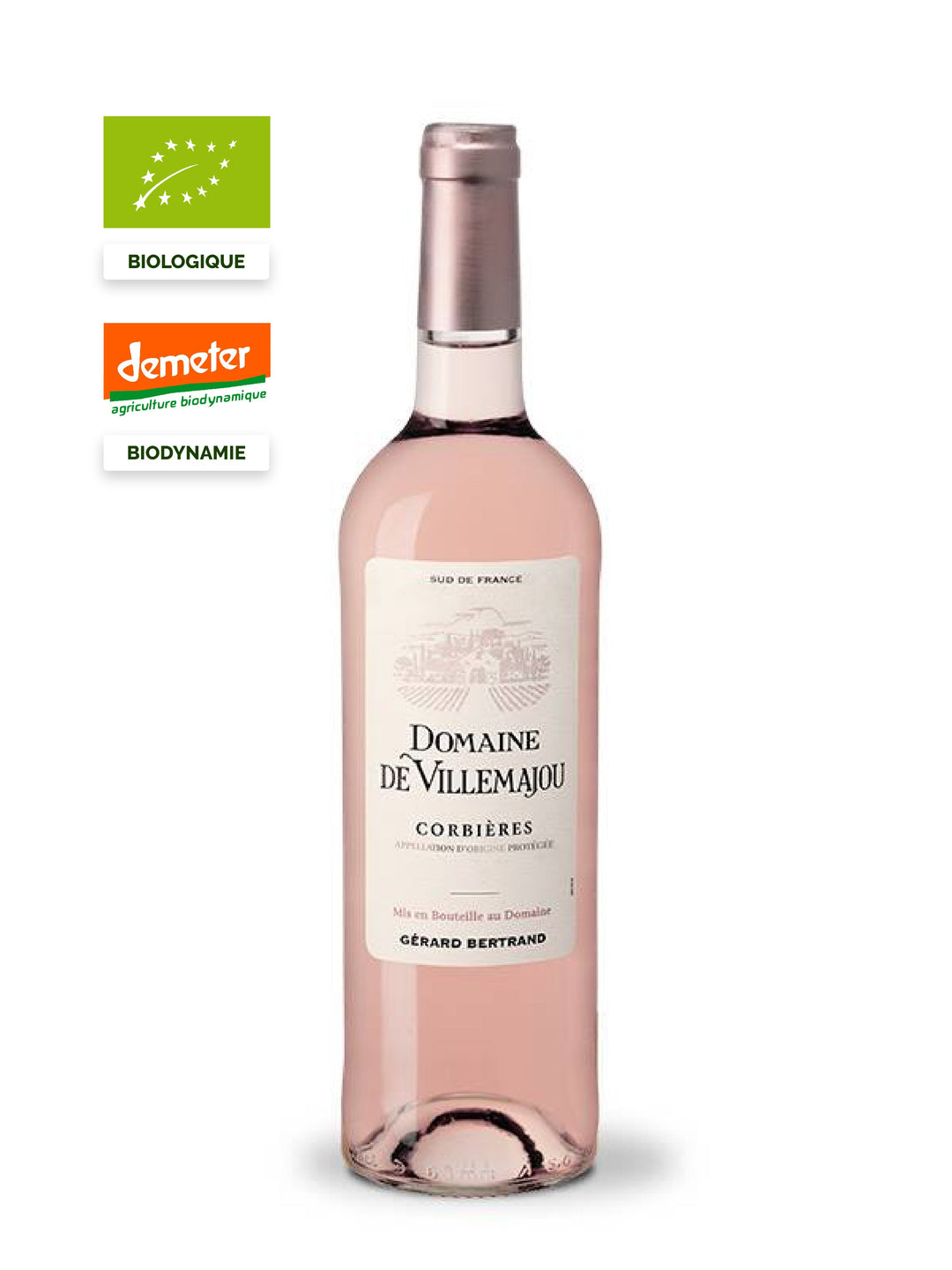 domaine de villemajou rosé 2019 vin corbieres vin bio biodynamie